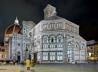 night shot of illuminated Cathedral of Santa Maria del Fiore