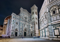 night shot of illuminated Cathedral of Santa Maria del Fiore