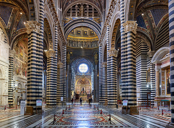 interior shot of Cathedral of Siena, Duomo di Siena