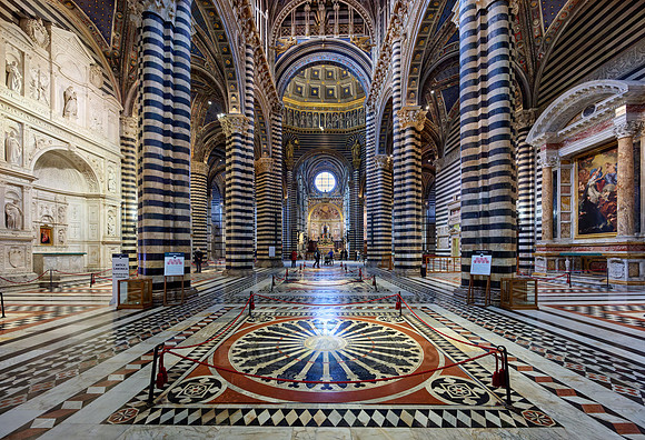 interior shot of Cathedral of Siena, Duomo di Siena