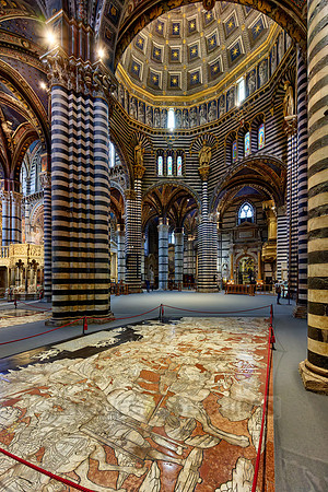 interior shot of Cathedral of Siena, Duomo di Siena