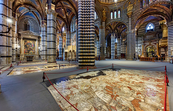 interior shot of Cathedral of Siena, Duomo di Siena