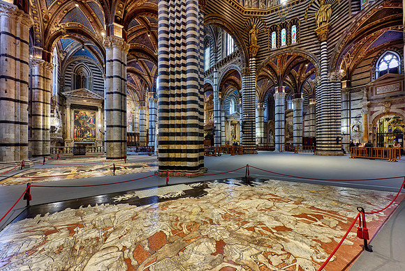 interior shot of Cathedral of Siena, Duomo di Siena