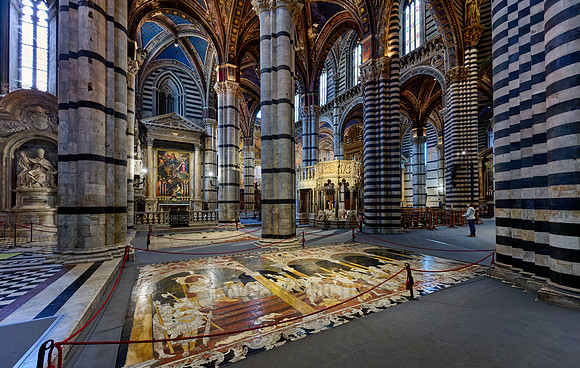 interior shot of Cathedral of Siena, Duomo di Siena