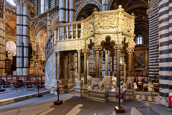 interior shot of Cathedral of Siena, Duomo di Siena