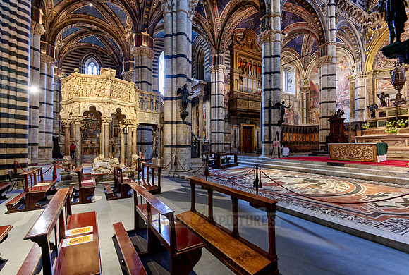 interior shot of Cathedral of Siena, Duomo di Siena
