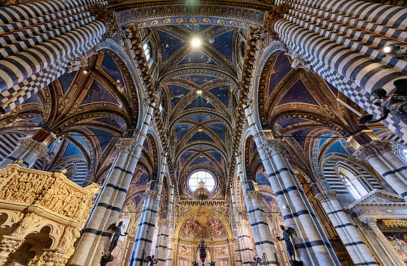 interior shot of Cathedral of Siena, Duomo di Siena