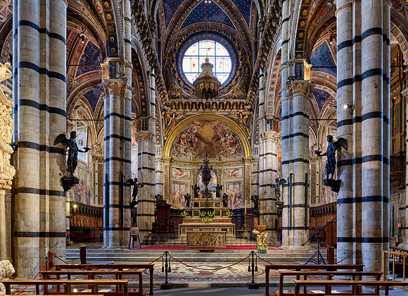 interior shot of Cathedral of Siena, Duomo di Siena