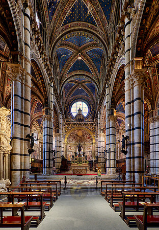 interior shot of Cathedral of Siena, Duomo di Siena