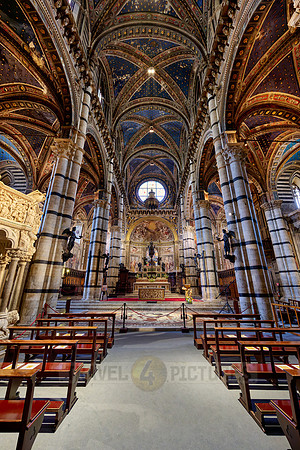 interior shot of Cathedral of Siena, Duomo di Siena