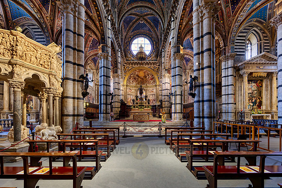 interior shot of Cathedral of Siena, Duomo di Siena