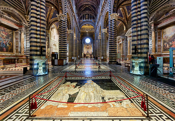 interior shot of Cathedral of Siena, Duomo di Siena