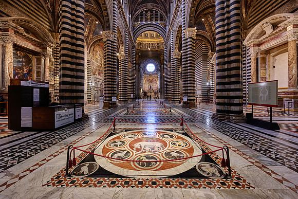 interior shot of Cathedral of Siena, Duomo di Siena