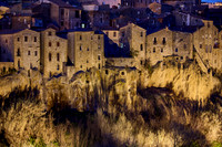 illuminated cityscape of Pitigliano, Tuscany, Italy