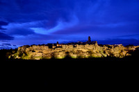 illuminated cityscape of Pitigliano, Tuscany, Italy