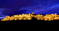 illuminated cityscape of Pitigliano, Tuscany, Italy