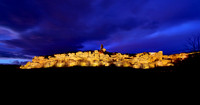 illuminated cityscape of Pitigliano, Tuscany, Italy