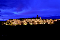 illuminated cityscape of Pitigliano, Tuscany, Italy