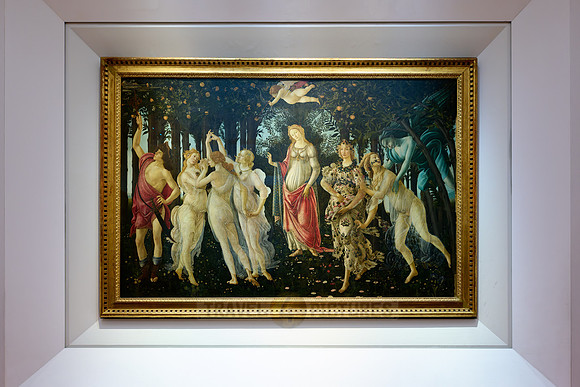 the painting La Primavera by Sandro Botticelli, Uffizi gallery