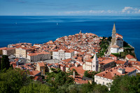 View from above onto Piran, 09-2025