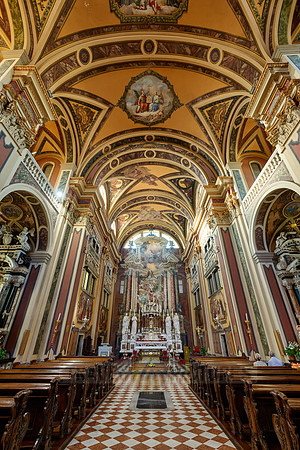 interior shot of church Chiesa di Sant'Ignazio, St Ignatius of Loyola