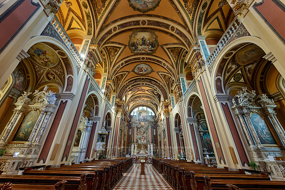 interior shot of church Chiesa di Sant'Ignazio, St Ignatius of Loyola