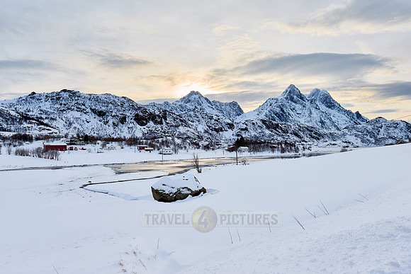 winter landscape from Viewpoint Sortland & Steinsfjorden, Lofoten
