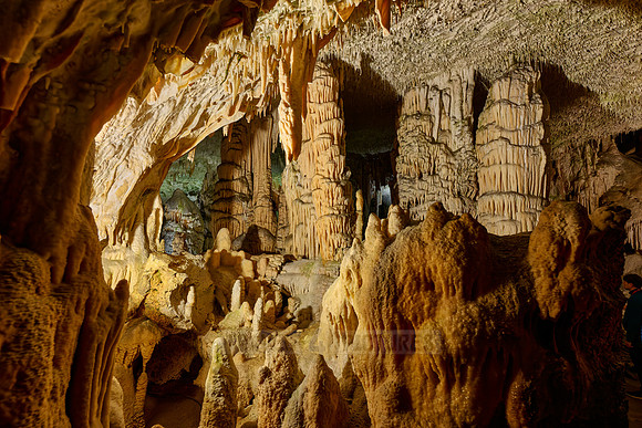 Dripstone column in Postojna Caves