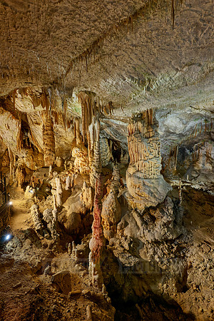 Dripstone column in Postojna Caves