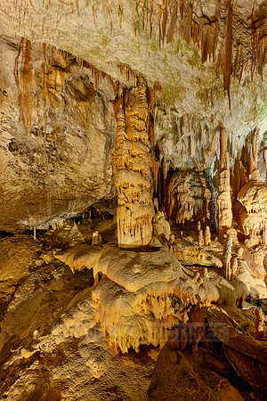 Dripstone column in Postojna Caves