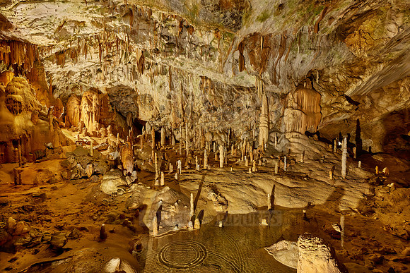 Dripstone column in Postojna Caves
