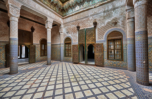 interior view with strong decoration of Telouet