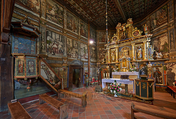 Interior shot of St. Michael Archangel Church, Binarowa