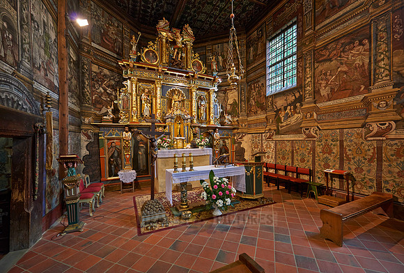 Interior shot of St. Michael Archangel Church, Binarowa