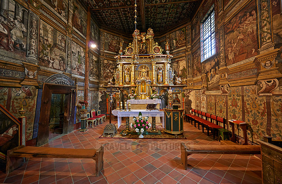 Interior shot of St. Michael Archangel Church, Binarowa