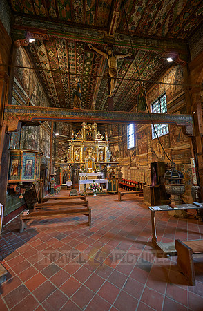 Interior shot of St. Michael Archangel Church, Binarowa