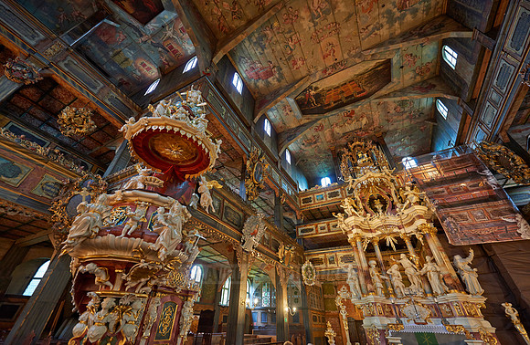Interior shot of Protestant Church of Peace, Swidnica