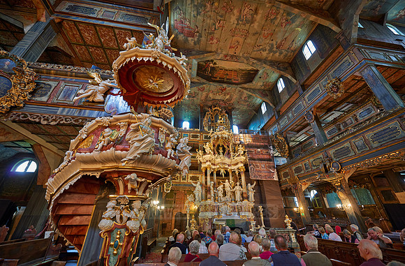 Interior shot of Protestant Church of Peace, Swidnica