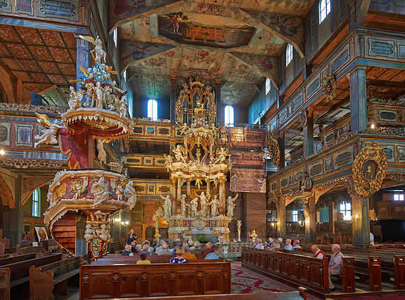 Interior shot of Protestant Church of Peace, Swidnica