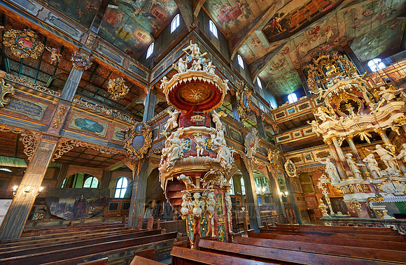 Interior shot of Protestant Church of Peace, Swidnica