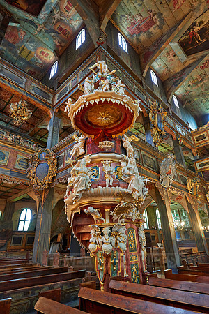 Interior shot of Protestant Church of Peace, Swidnica