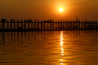 sunset over U Bein Bridge of Mandalay
