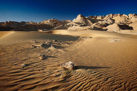 desert landscape with mountains at old caravan road