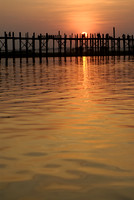 sunset over U Bein Bridge of Mandalay