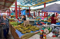 vegetable and fruit stalls on Sir Selwyn Clarke Market