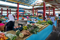 vegetable and fruit stalls on Sir Selwyn Clarke Market