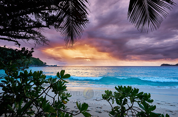 sunset at Anse Takamaka, Mahe