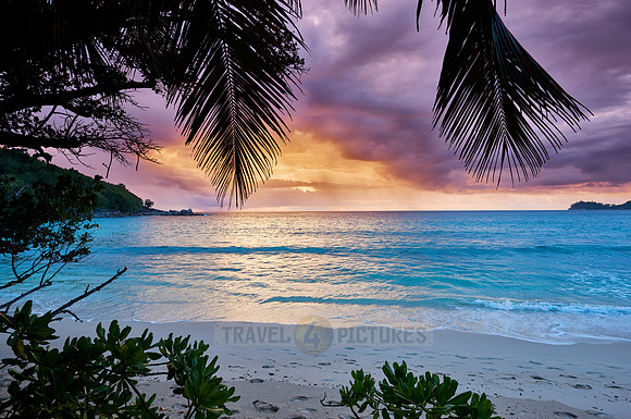sunset at Anse Takamaka, Mahe