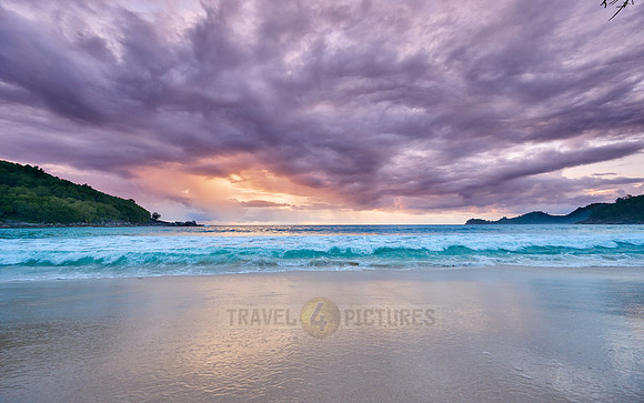 sunset at Anse Takamaka, Mahe