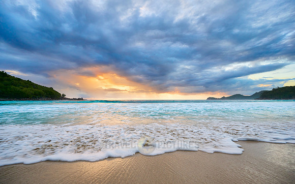 sunset at Anse Takamaka, Mahe